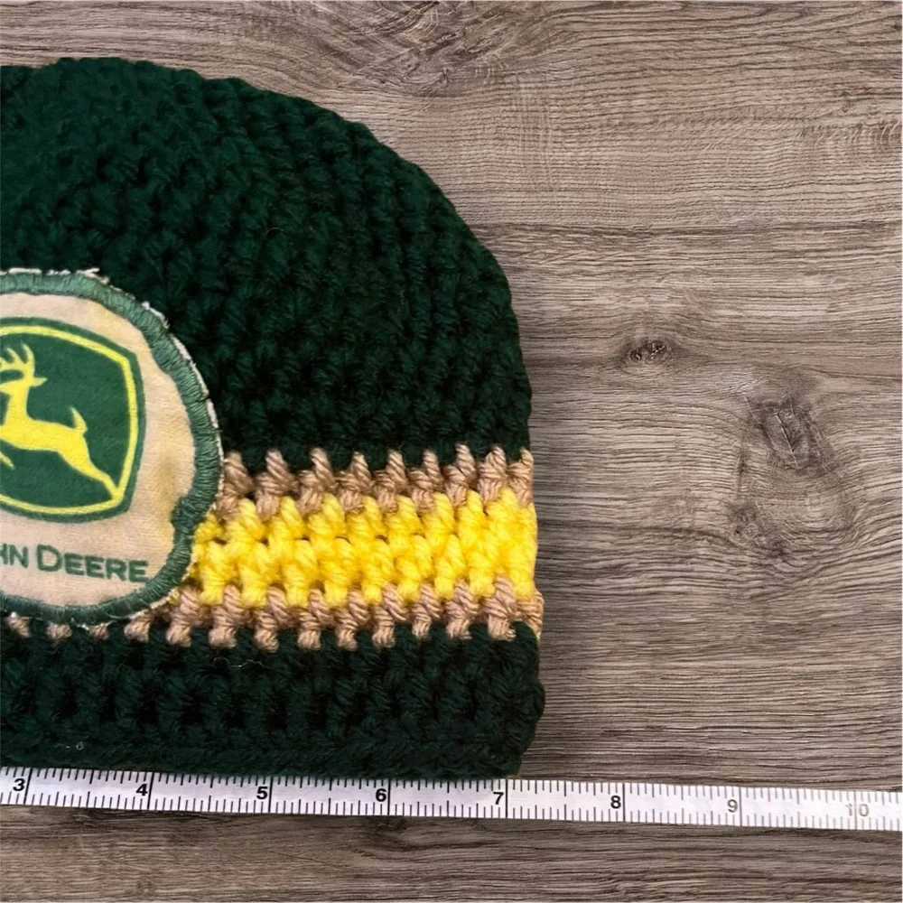 Crocheted‎ John Deere Green Yellow Winter Toddler Hat